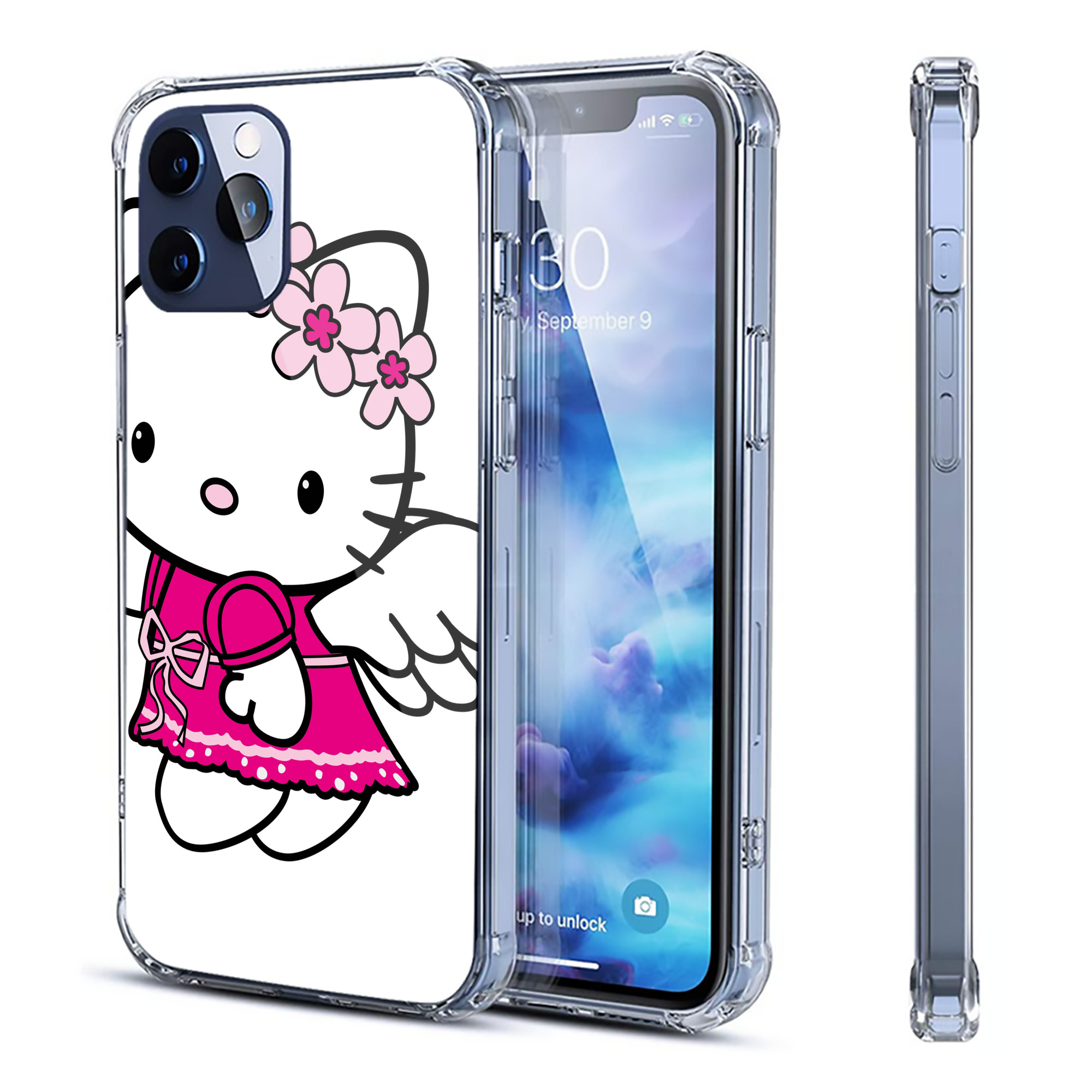 （画像用） Hello Kitty ハローキティ 【iPhone 12シリーズ対応】透明スマホケース（クリアソフトケース）